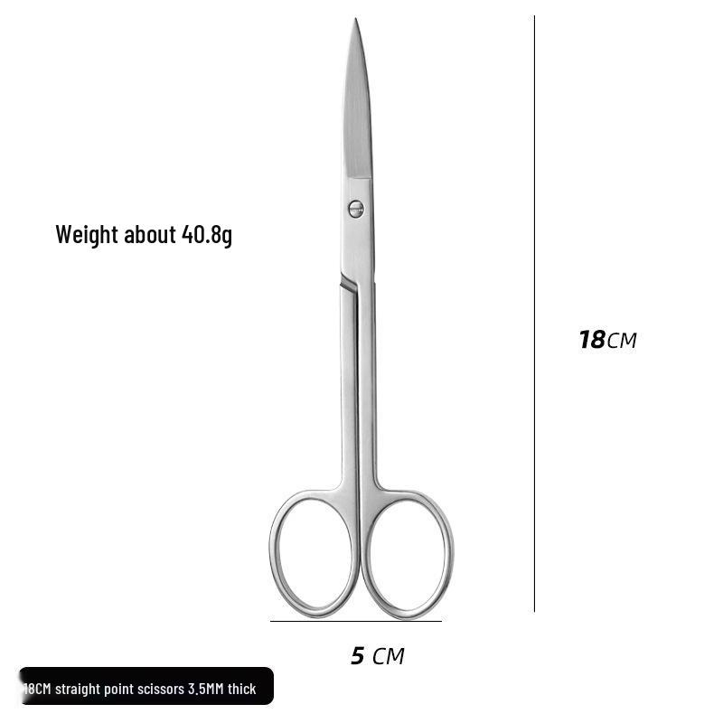 420 Stainless Steel Multi-Purpose Scissors: Large Curved, Straight, Round Tip for Surgical, Beauty, Nose Hair, Eyelid, and Teaching Use.