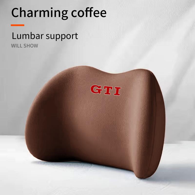 2026 Hot For Volkswagen VW Car Lumbar Back Support Headrest Neck Pillow Car Seat Cushion For Volkswagen VW Golf GTI Polo Passat