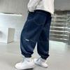 Chlapecké džíny Jarní a podzimní ležérní kalhoty Chlapecké podzimní kalhoty Cool a trendy kalhoty