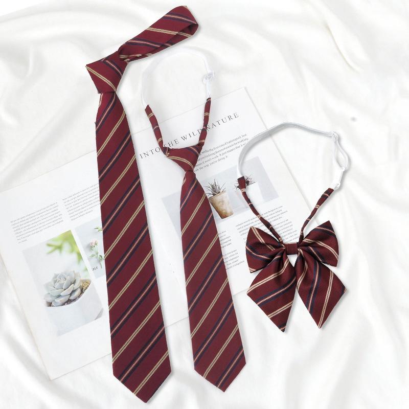Red Stripe No-Tie Bachelor Gown & Hand-Tied Graduation Tie - Women's Academy JK Style
