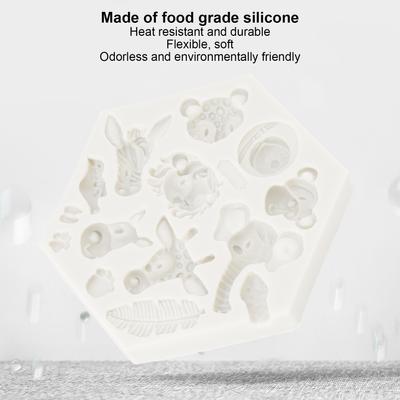 Cake Mold Silicone Mold Cute Animal Shape Easy Demoulding Flexible Soft Baking Mold for DIY Cake Fondant Chocolate Silicone Mold