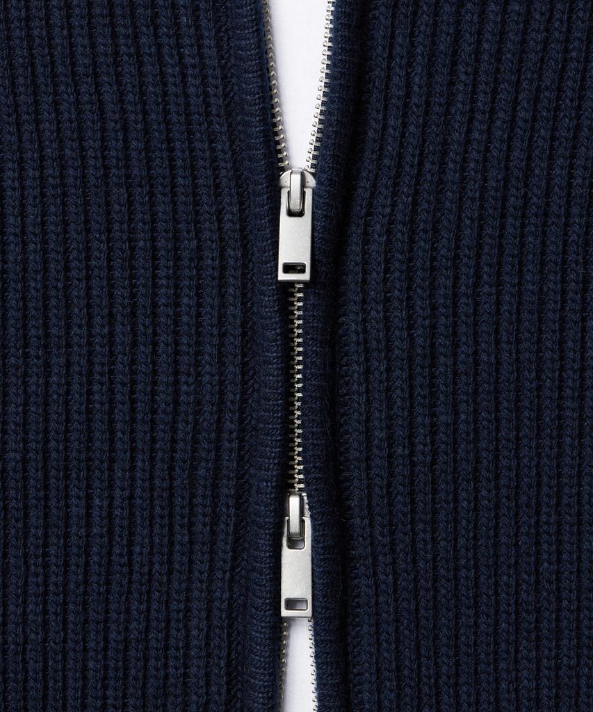 Musinsa Standard Relaxed Ribbed Knit Zip-Up [Navy]