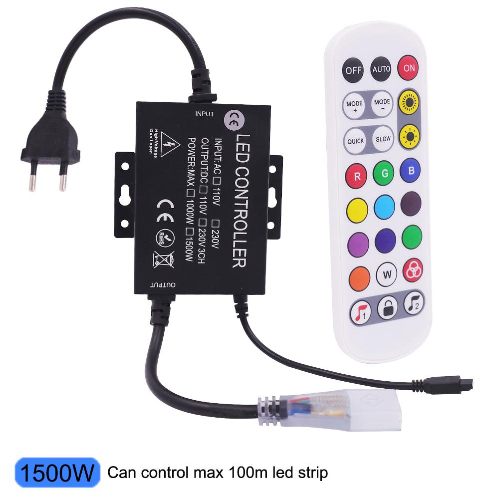 Tuya WiFi RGB Controller 220V 110V 750W 1500W Remote App Music Control for 10mm PCB Width RGB LED Strip Neon Tape