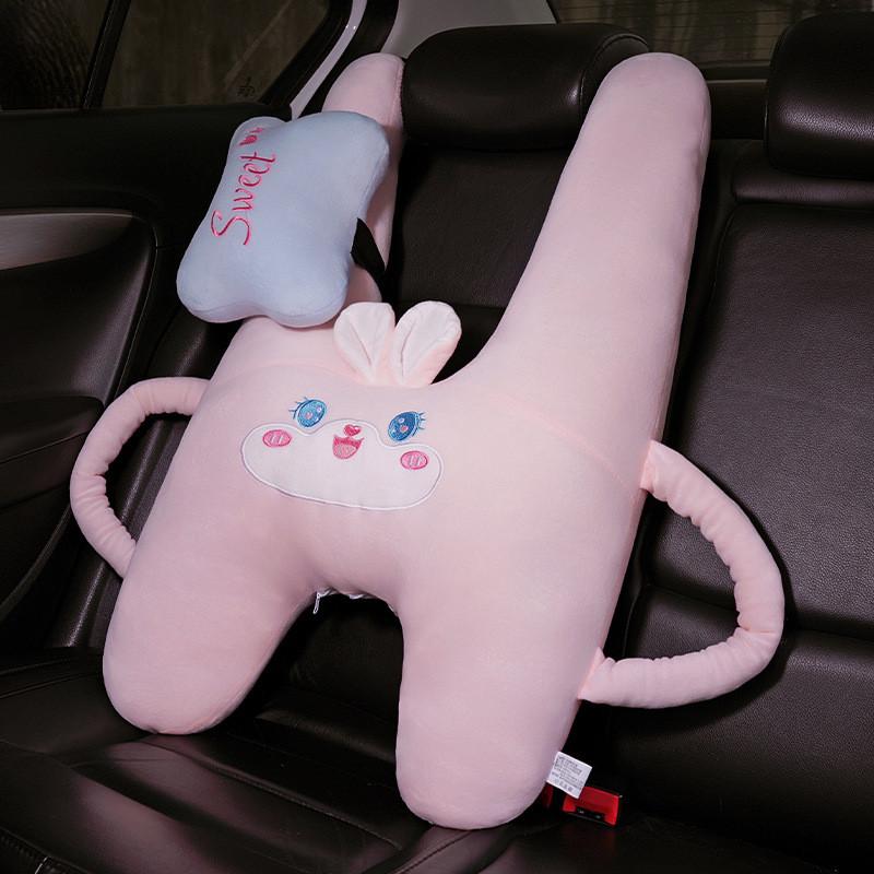 Plush Toy Car Headrest Pillow Cartoon Kid Sleep Support Comfort Children Cushion
