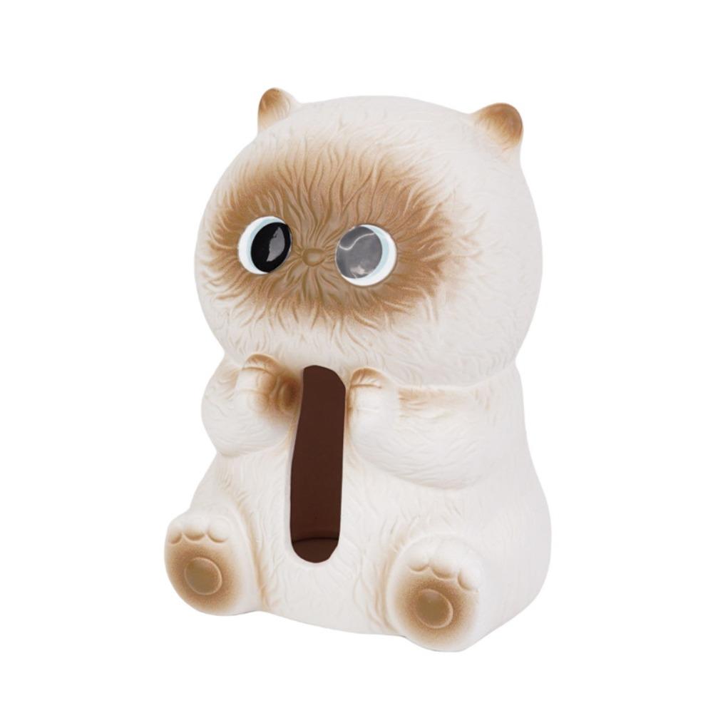 Modern Cat Tissue Box Ceramic Napkin Dispenser Storage Tube Towel Organizer  Living Room