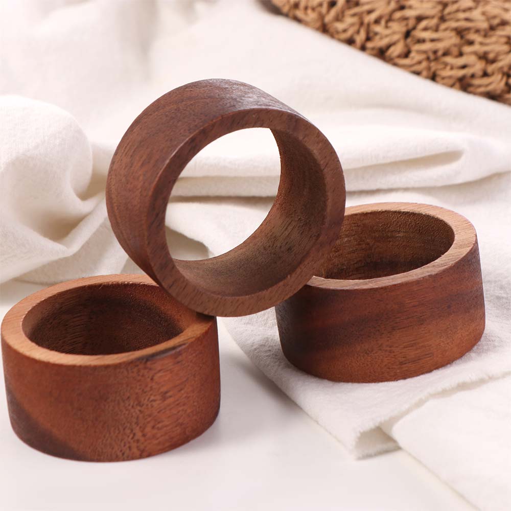 3PCS Wood Napkin Buckle Fashion Table Napkin Holder Creative Wooden Napkin Rings  Restaurant