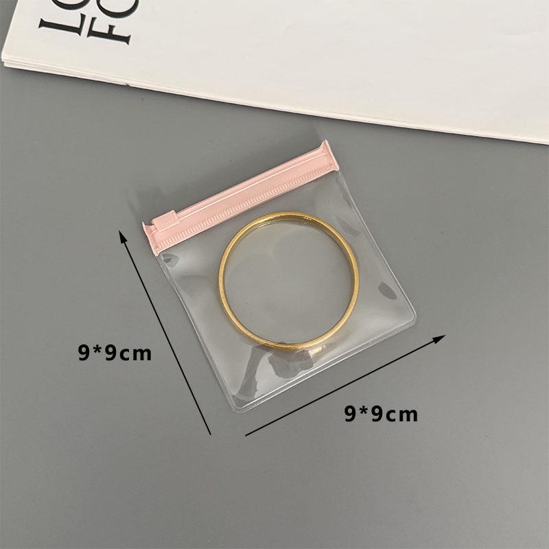 High-End Pink Zipper Jewelry Bag: Dustproof, Thickened Texture, Portable Storage for Earrings and Bracelets.