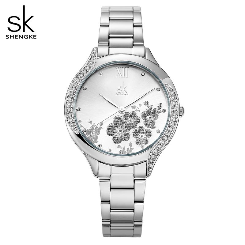 SHENGKE New Women's Watch Top Luxury Bracelet Watches Women Quartz Wristwatches Fashion Clock For Lady