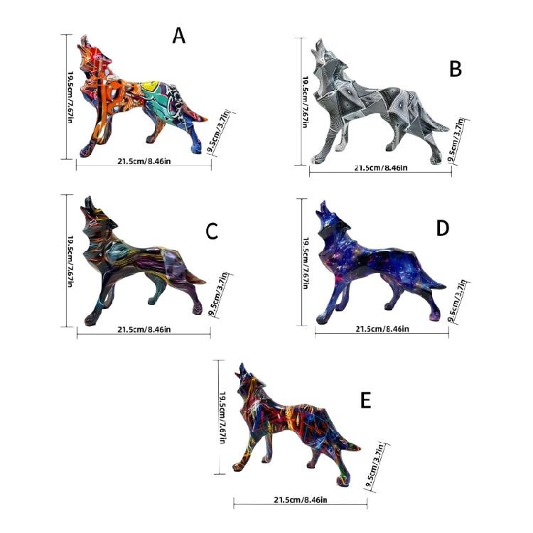 Geometric Wolf Sculpture Resin Animal Figurine for Modern Home and Office Decoration Unique Animal Figure