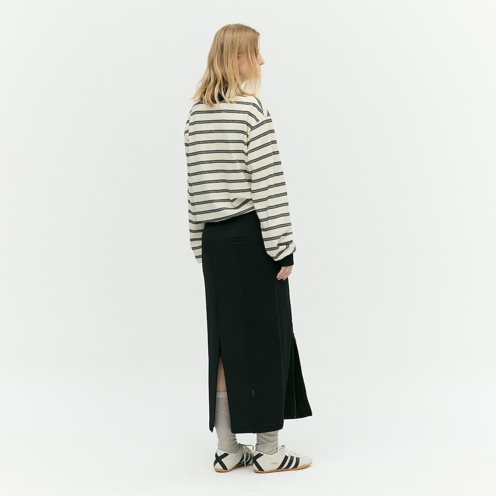 Ibiem Stitch Denim Color Block Skirt Emp9Wsk110