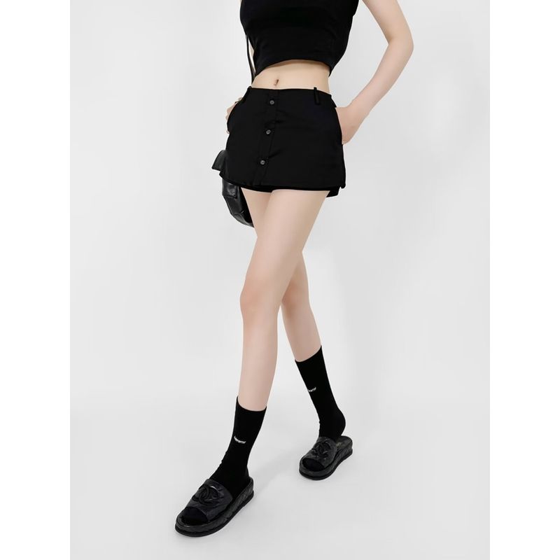 Za2024 Summer New Product Women's Clothes Fashion Style Refined Stylish and Versatile Solid Color Low Waist Slimming A- line Skirt Culottes