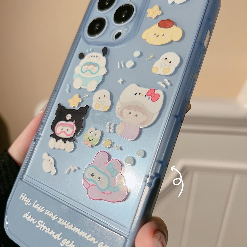 Diving Underwater World Suitable for 16 Apple 13 Promax Mobile Phone Case Iphone 12 Folding Xr Stand 11 Soft 15