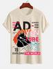 Unisexs Pure Cotton Solid Color Tshirt With Adventure World Exploration Print Crew Neck Short Sleeve Outdoor Street Casual Top