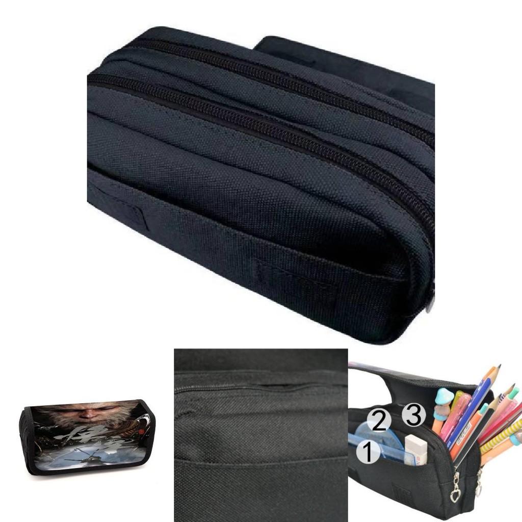 Spacious Black Myth Wu Kong Double Layer Student Storage Bag Oxford Material Design