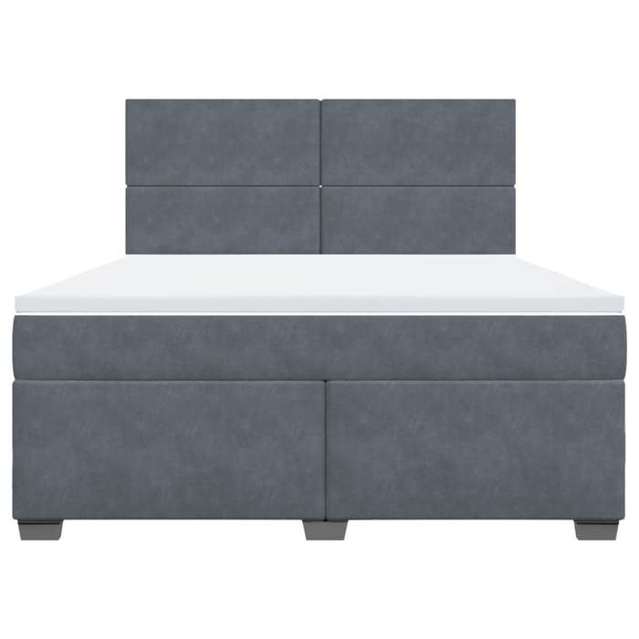Maison Exclusive - Sommier à lattes de lit et matelas Gris foncé 180x200cm Velours