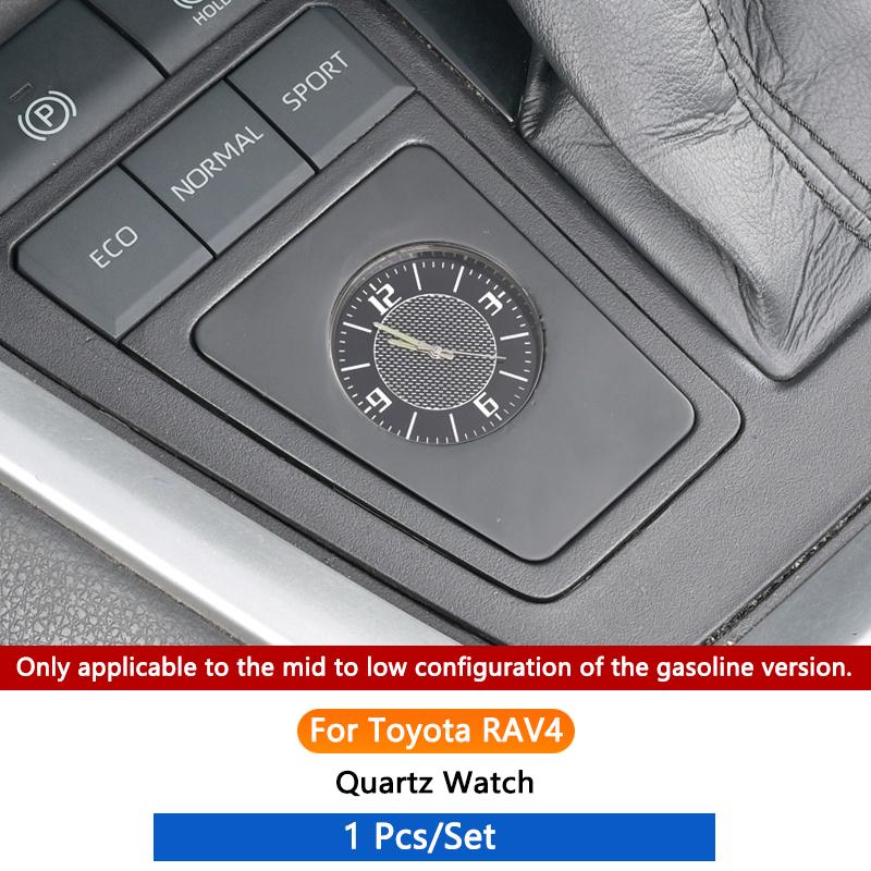 QHCP Car Gear Panel Thermometer Hygrometer Quartz Clock Fit For Toyota RAV4 20-24 Gasoline Version Low Configuration Accessories