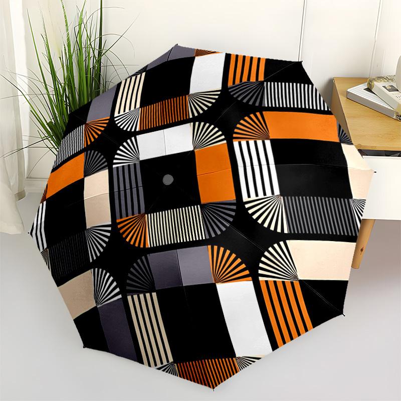 

1pc Abstract Pattern Automatic Folding Umbrella - 8-Rib Automatic Open/Close, Large Canopy, Portable for Office, Living Room, Bedroom yy251217143