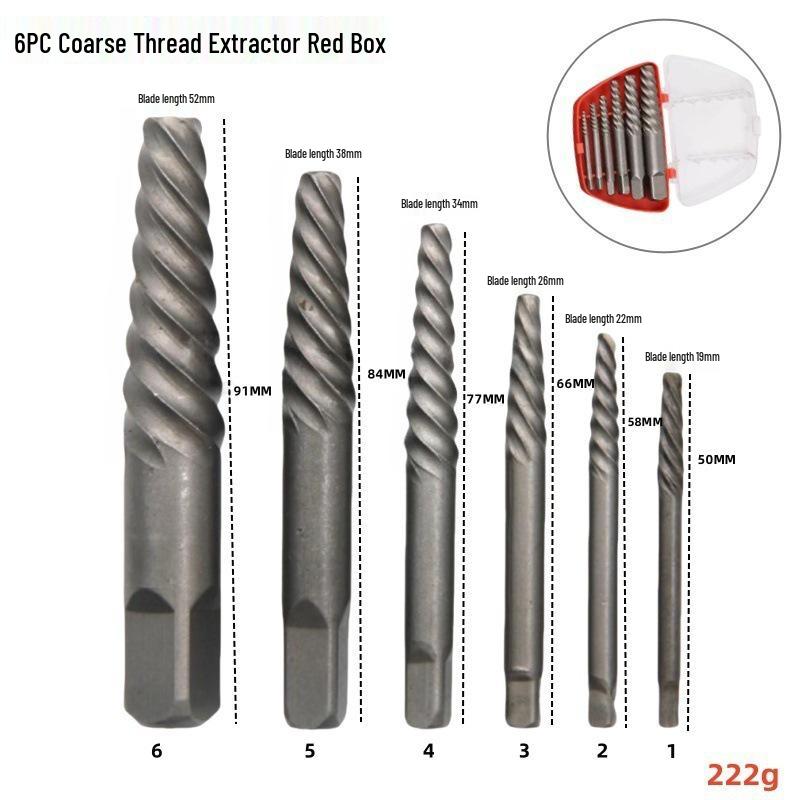 4-Point & 6-Point Triangle Valve Water Pipe Screw Extractor Set (5/6/8 Pcs) for Broken Thread Removal