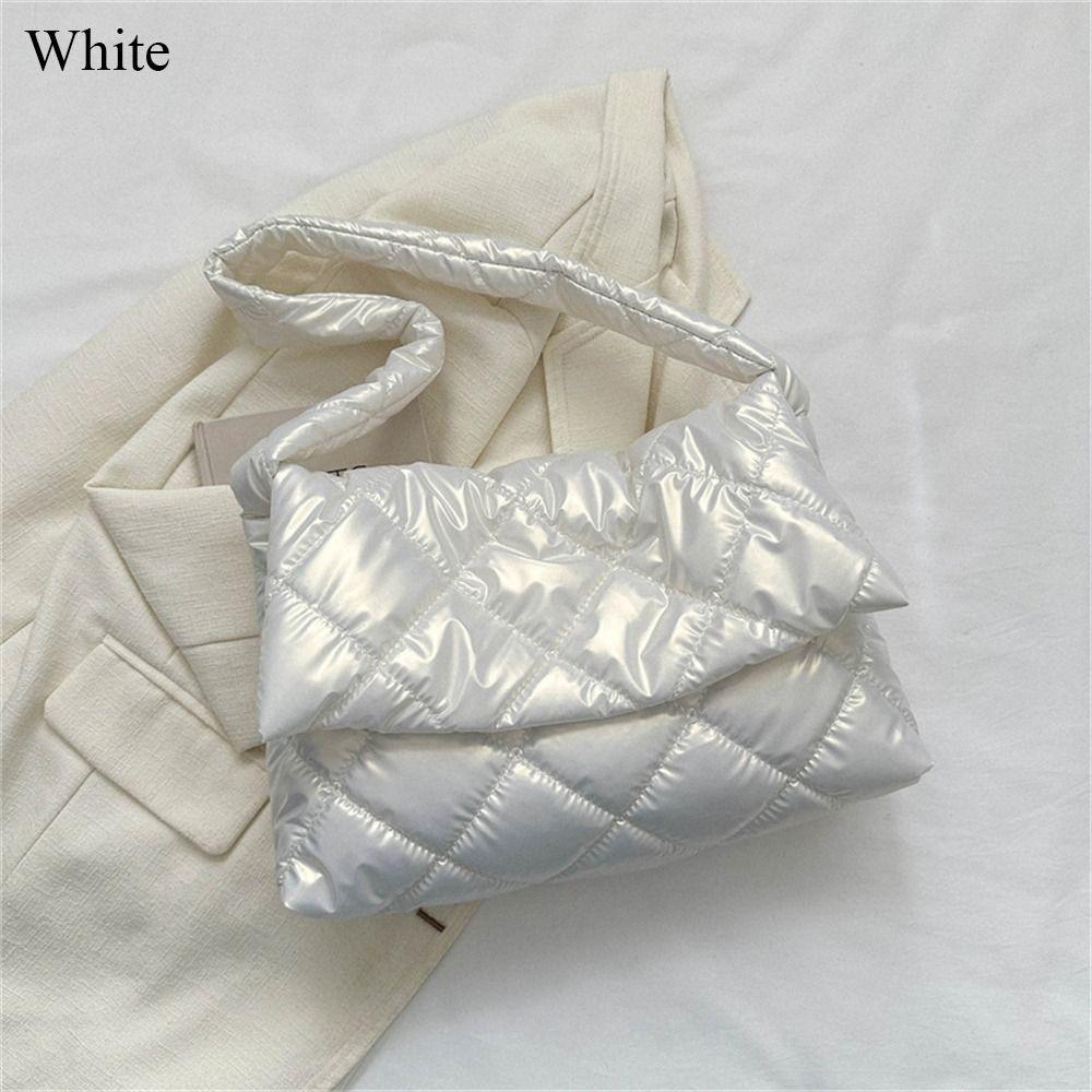 Casual Large Capacity Tote Bags Down Cotton Padded Quilted Handbags Shoulder Bag Women Girls