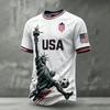 Męska casualowa, lekka, oddychająca koszulka z krótkim rękawem i okrągłym dekoltem z nadrukiem USA 2026 Design Koszulka na temat piłki nożnej