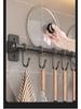 Punch-Free Wall-Mounted Kitchen Storage Rack with Hooks for Pots, Turners, and Spoons