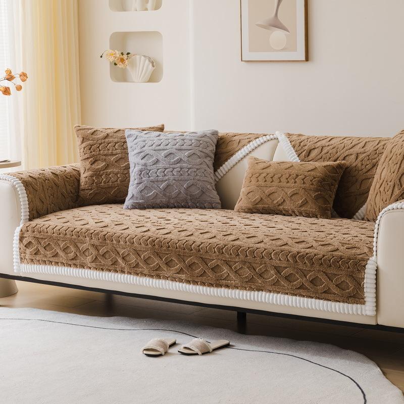Plush Thickened Sofa Cushion Autumn And Winter New  High-End Non-Slip Sofa Cover Four-Season Universal Sofa Cover