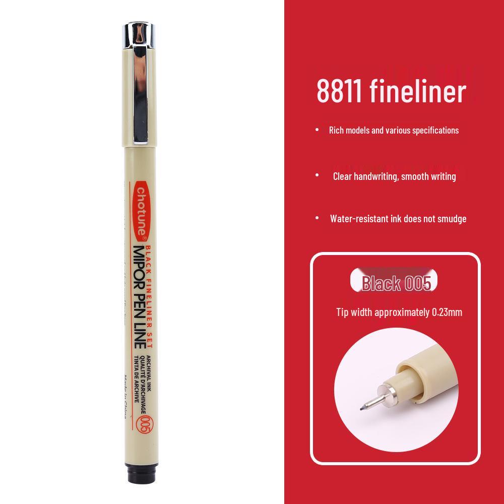 

Набор водостойких ручек Autumn Figure для искусства, архитектурного дизайна, манги и ручной обводки 005 чёрный