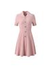 2026 European & American Coco-Inspired Knit Dress: Short Sleeve, A-Line Skirt, French Lapel