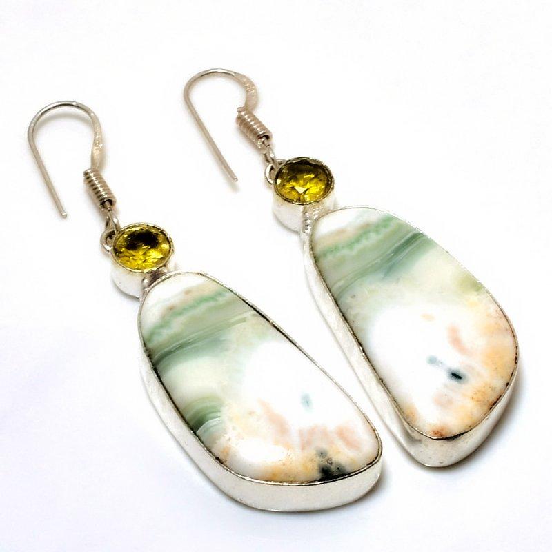 

Ювелирные серьги с цитрином из императорской яшмы 925 пробы, посеребренные, 2,27 дюйма