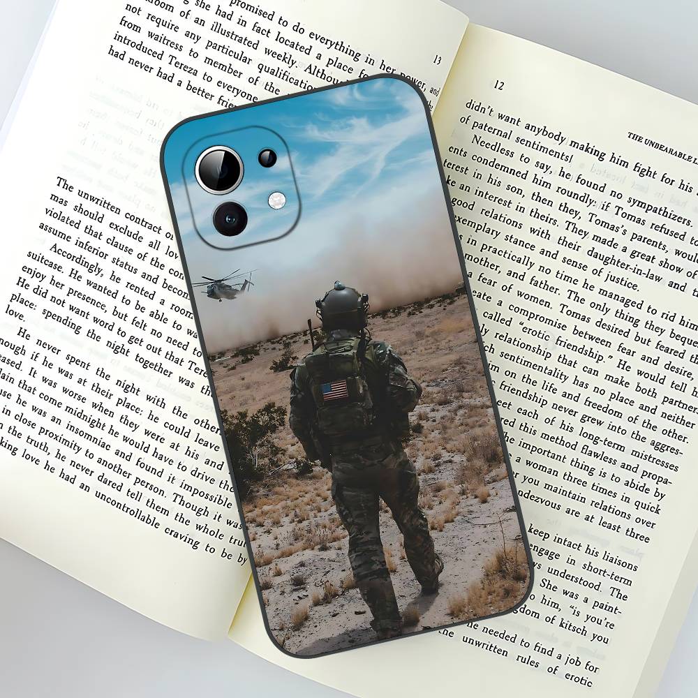 Army Special Forces Slim Black Shockproof Phone Case: Snug Fit For Xiaomi 12,11,12S Ultra & Redmi Note 11,10T,9,9A,8Pro,8T,5G