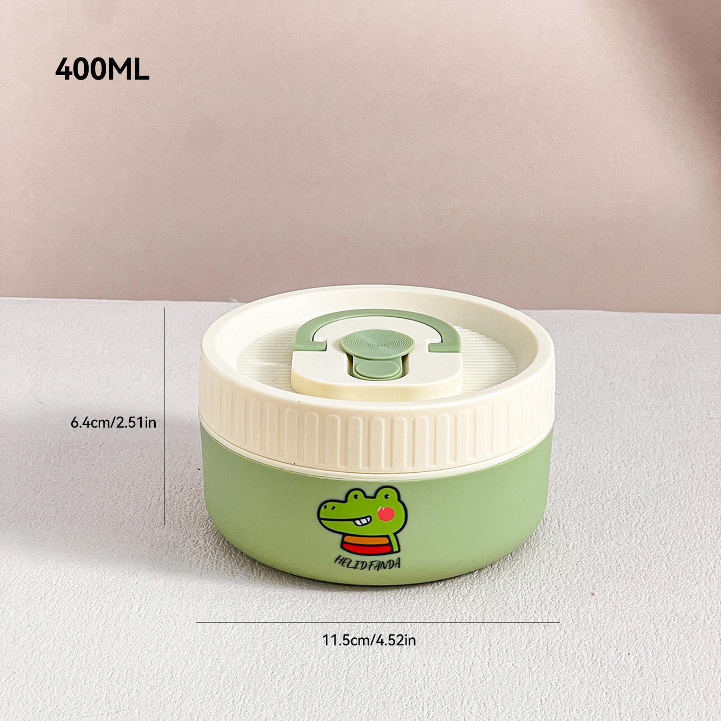 

Cute Round 304 Stainless Steel Thermal Bento Lunch Box With Handle Heatable Portable Insulated Food Container For Kids Students