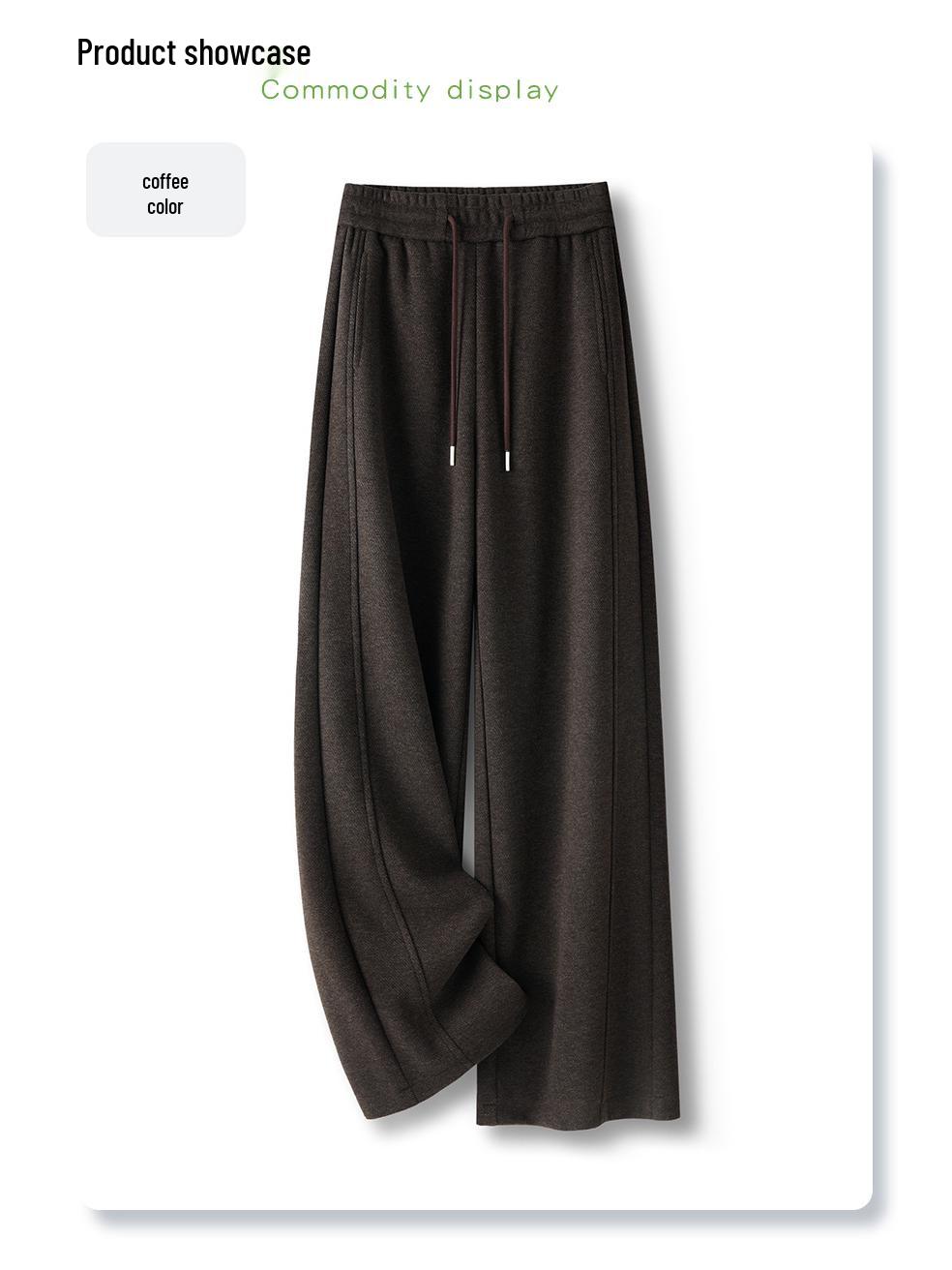 

Women s High Waist Velvet Wide Leg Pants - Slim Casual Fit for Autumn/Winter 2025 27/M [95-105 lbs] кавовий