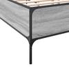 Bed Frame Gray Sonoma 140 x 200 cm Particleboard and Metal
