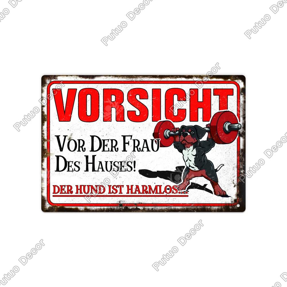 Putuo Decor Vintage German Metal Tin Sign  Rustic Wall Art for Home Office Cafe Farmhouse  Perfect Gift for Friends  Unique Deco