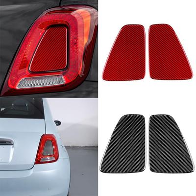 2pcs Rear Lampshade Sticker For Fiat 500 For Abarth 595 695 2017- Rear Tail Light Cover Trim Carbon Fiber Accessories