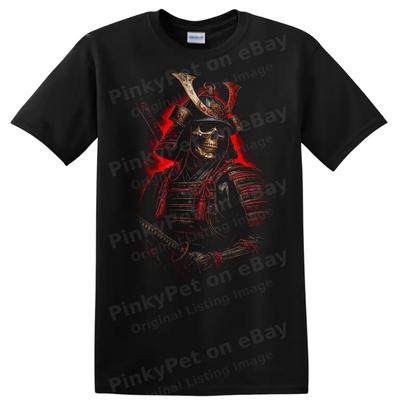 Samurai Skeleton Warrior T Shirt Epic Graphic Art Horror Theme Tee