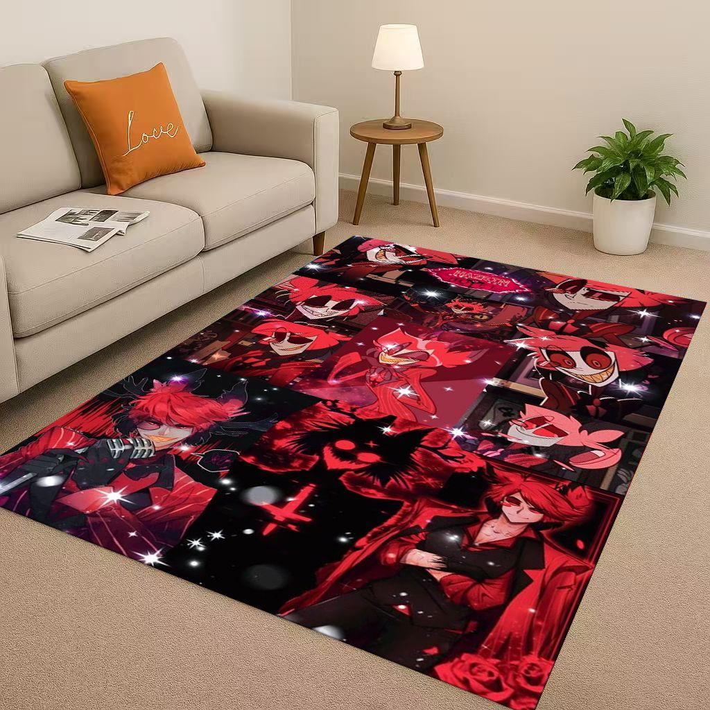 Cartoon H-Hazbin Hotel Angel Dust Alastor Living Room Non-Slip Area Rug Soft Carpet for Bedroom Sofa , Easy Clean Home Doormat