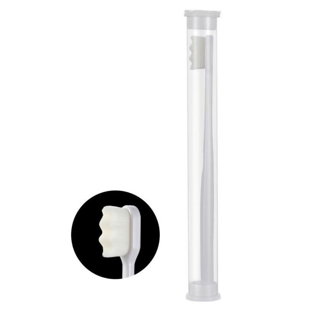 Deep Cleaning Nano Toothbrushes Ultra-Fine Micro Soft Tooth Brush Travel Manual Toothbrush Women White-Wavy