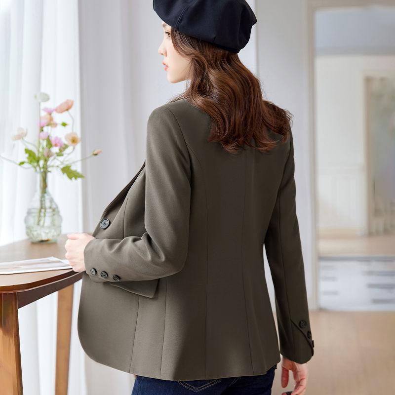 Apricot Casual Suit Jacket Female New Autumn  Winter Temperament High-end Design Suit Formal Wear