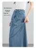 Vintage Charm Denim Vest & Skirt Set - Waist-Cinching Lace-Up, Sleeveless Lapel Top for Versatile Style
