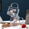 Glass Cup with Lid Spoon Cartoon Unicorn Relief Cute Borosilicate High Temperature Resistant Water Cup Set