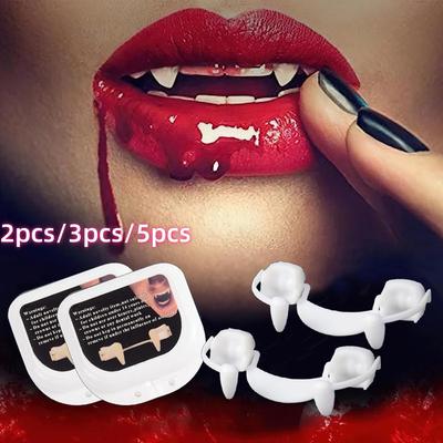 Vampire Fake Teeth Retractable Dentures Props Arty Costume DIY Cosplay Fake Teeth Trick Props Decor Halloween Masquerade Supplie