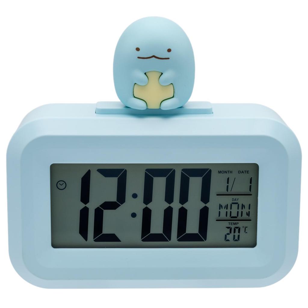ALIAS Digital Desk Clock with Sumikkogurashi 3D Figure, Calendar, Thermometer, Blue (Tokage) AC24025SXSG-BU