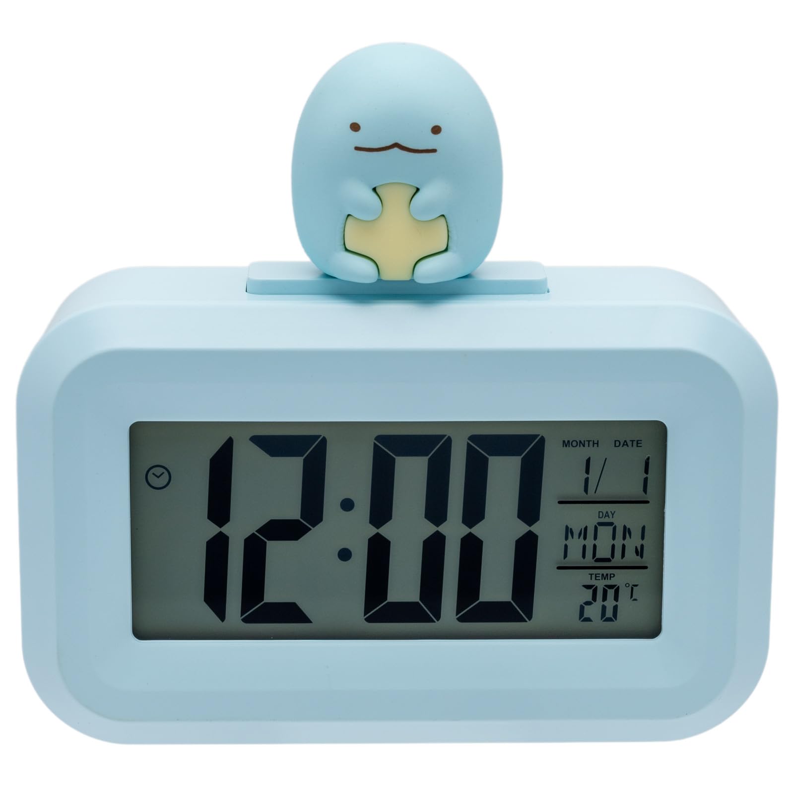Цифровые настольные часы ALIAS с 3D-фигуркой Sumikkogurashi, календарем, термометром, синие (Токаге) AC24025SXSG-BU