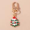 Cute Enamel Christmas Tree Keychain Santa Claus Keyring Pendants for Car Key Holder Handbag Decor Charms X'mas Jewelry Gifts