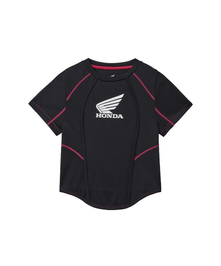 PHYPS MOTORCYCLE Womens Curve Line Crop Short Sleeve Red