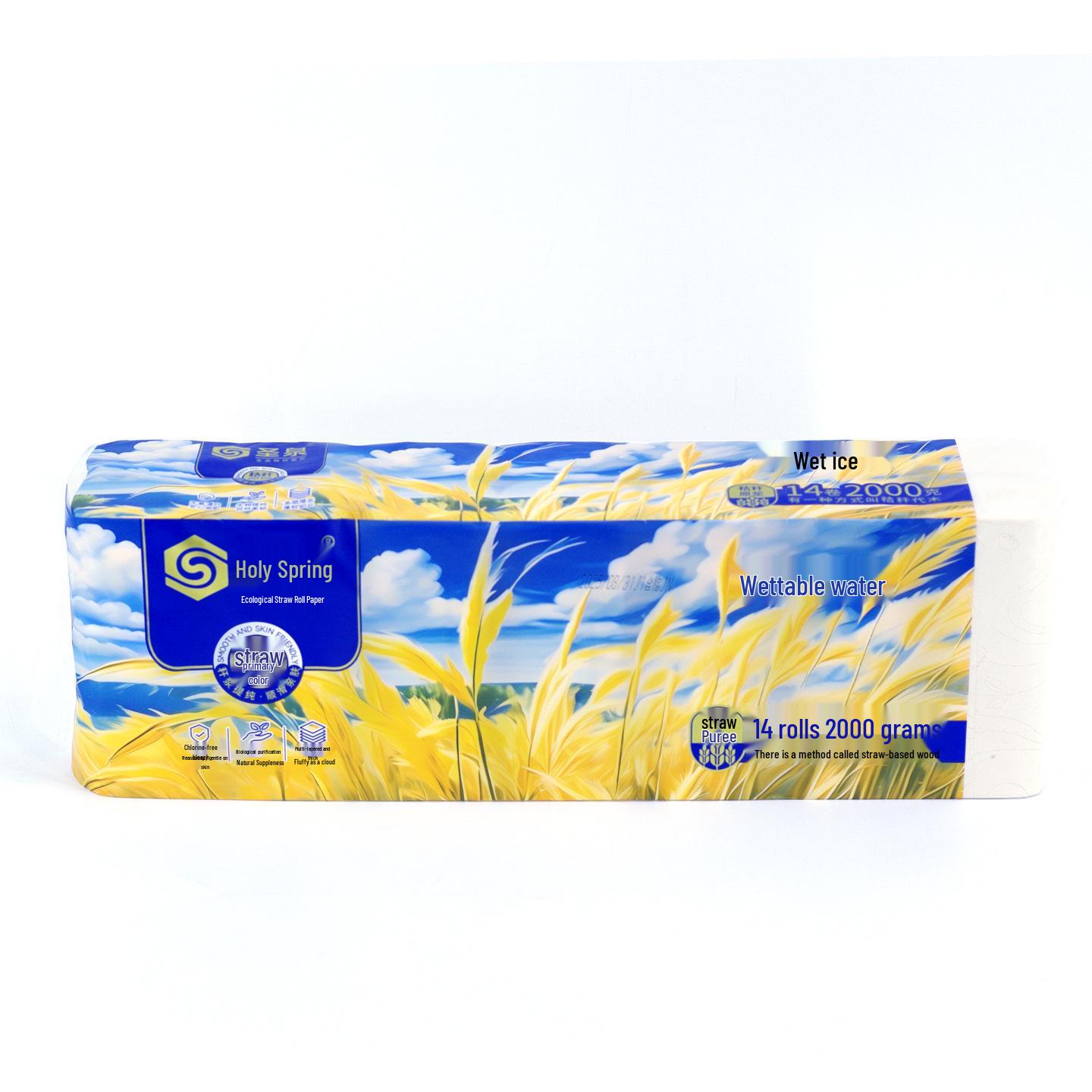 

Saint Spring 5-Ply Original Color Toilet Tissue, 2000g, 14 Rolls 1 pack Saint Spring 2000g Roll Paper