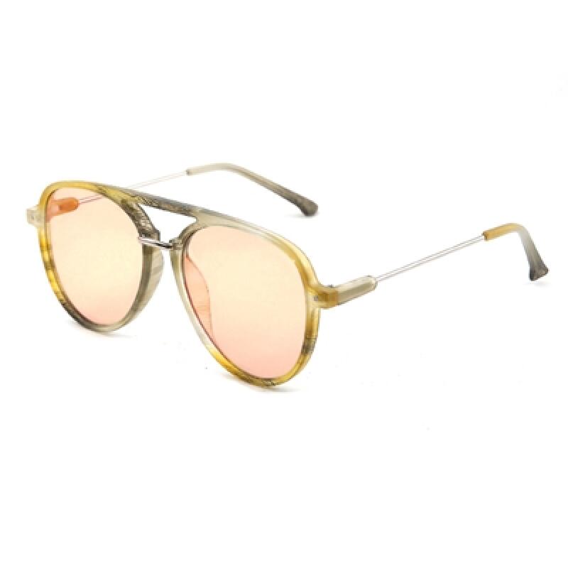 LKS1339 Two-Bridge Sunglasses C2_MUSTARD