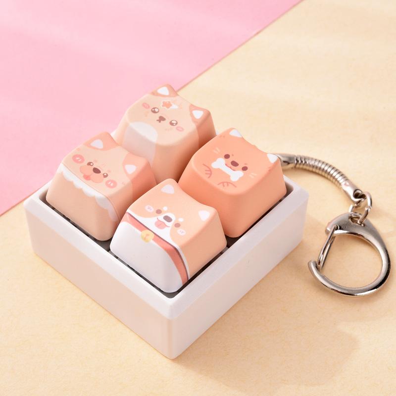 Cute Dog Squeeze Keychain Creative Stress Relief Fidget Pendant Mini Sensory Toy for Handbags Kids Party Gifts