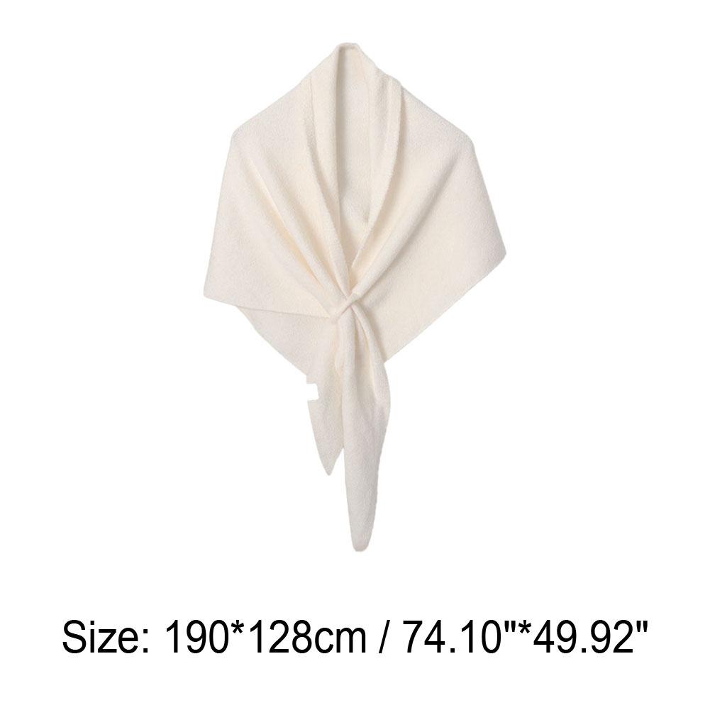 Winter Warm Shawl Wraps for Women Knitted Solid Color Knotted Cardigan Cape Soft Triangle Scarf Wrap Travel Elegant Tops Poncho